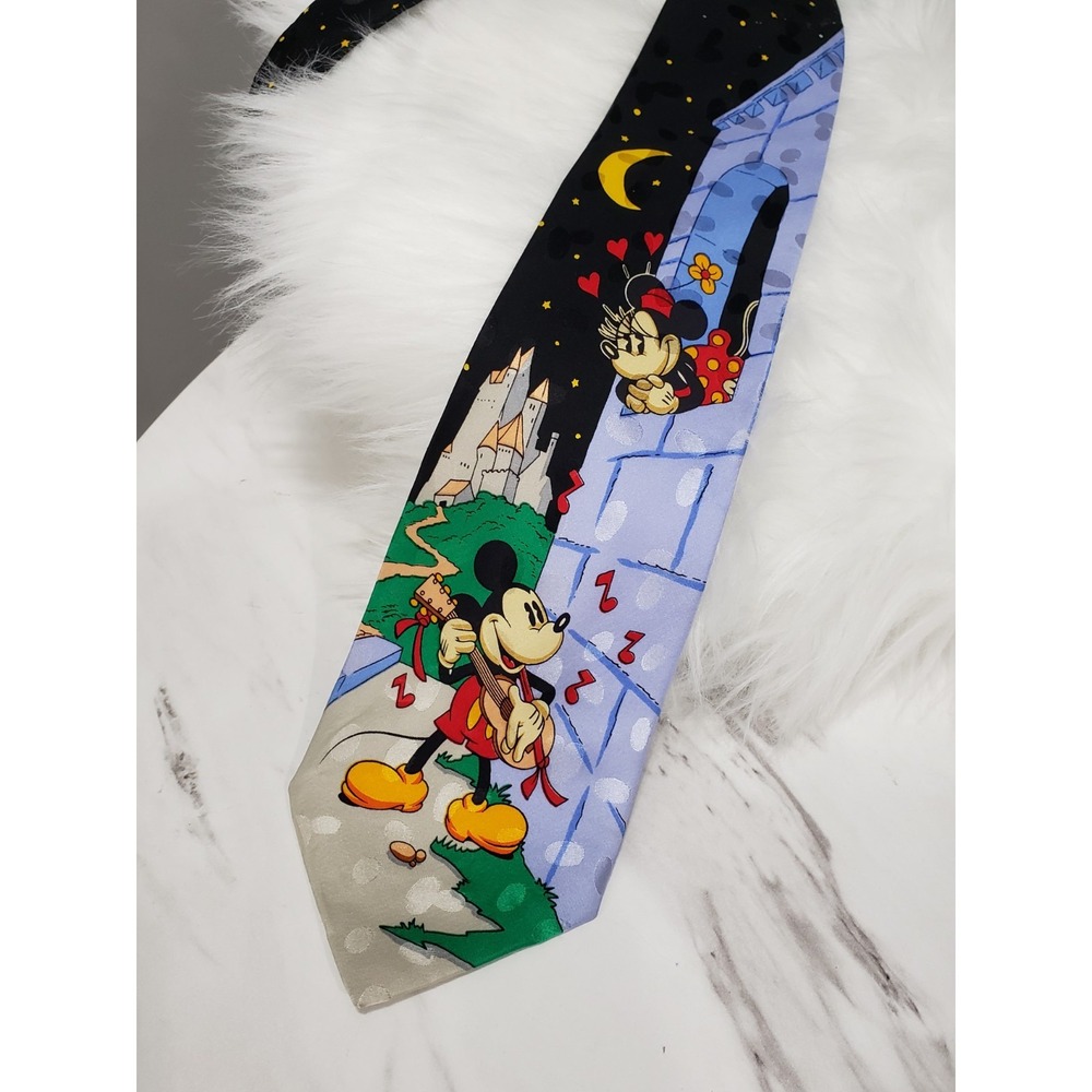 Vintage Mickey & Minnie Mouse Disney Mens Necktie Tie Serenade Romeo and Juliet
